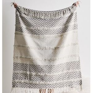 Urban Outfitters Clara Grey Cream Throw Blanket